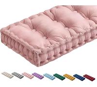 QTANZIQI Coussin de Sol Bleu avec poignée, épais, pour Banc extérieur/intérieur, pour/Cuisine/terrasse, balançoire, Coussins de canapé matelassés (140x35x10cm)