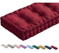 QTANZIQI Coussin de Sol Bleu avec poignée, épais, pour Banc extérieur/intérieur, pour/Cuisine/terrasse, balançoire, Coussins de canapé matelassés (140x35x10cm)