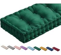 QTANZIQI Coussin de Sol Bleu avec poignée, épais, pour Banc extérieur/intérieur, pour/Cuisine/terrasse, balançoire, Coussins de canapé matelassés (140x35x10cm)