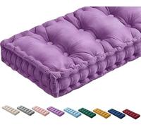 QTANZIQI Coussin de Sol Bleu avec poignée, épais, pour Banc extérieur/intérieur, pour/Cuisine/terrasse, balançoire, Coussins de canapé matelassés (140x35x10cm)