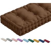 QTANZIQI Coussin de Sol Bleu avec poignée, épais, pour Banc extérieur/intérieur, pour/Cuisine/terrasse, balançoire, Coussins de canapé matelassés (140x35x10cm)