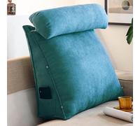QTANZIQI Dossier de Lecture compensé avec Oreiller Cervical réglable, traversin de Soutien Lombaire, Housse en Chenille Amovible pour Le Confort du lit du canapé