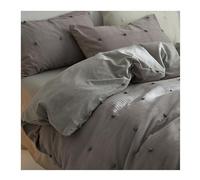 QTANZIQI Ensemble de Housse de Couette en Coton Fleurs coupées en Trois Dimensions Petite Couette gaufrée 4 pièces Geel (lit de 1,8 m) (Geel 1,5 m