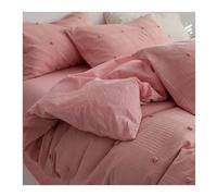 QTANZIQI Ensemble de Housse de Couette en Coton Fleurs coupées en Trois Dimensions Petite Couette gaufrée 4 pièces Geel (lit de 1,8 m) (Geel 1,5 m