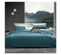 QTANZIQI Ensemble de literie en Coton 1000 Fils, Linge de lit Jacquard de Luxe, Housse de Couette, taie d'oreiller, Drap Plat King Size, literie, JM-021, A, Taille Queen 4 pièces