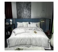 QTANZIQI Housse de Couette de Luxe en Coton 1000 Fils, Blanc Neige, taie d'oreiller, 4 pièces, lit de Luxe dans Un Sac