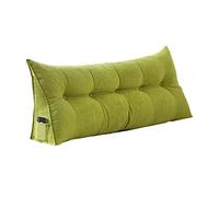 QTANZIQI Oreiller de Lecture de Chambre à Coucher avec Housse Amovible, Support Lombaire pour lit, canapé, 180x50x20cm, tête de lit Triangulaire Verte, traversin de Dossier