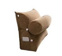 QTANZIQI Oreiller en Mousse à mémoire de Forme - Cale de lit en Mousse à mémoire de Forme avec Coussins de Cou réglables - Support de Dossier pour canapé, Sommeil, Lecture, Jeu pour Le Cou (Marron