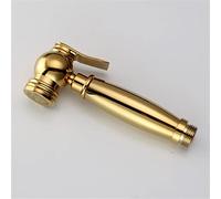 QTANZIQI Robinet de Bidet, kit de douchette à Main avec pulvérisateur à Froid Unique, Robinet à tête carrée en Laiton Poli doré avec Valve (Ensemble C)