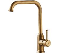 QTANZIQI Robinet de Cuisine en Bronze Antique, mélangeur d'eau Chaude Froide, Robinet d'évier monotrou monté sur Le Pont, Rotation à 360 degrés