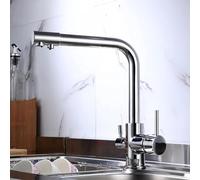 QTANZIQI Robinet de Cuisine en cuivre Noir, Fonction de pulvérisation à Double poignée, Robinet d'évier d'eau Pure Rotatif élégant, Parfait pour Les Cuisines, 4, A
