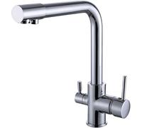 QTANZIQI Robinet de Cuisine en cuivre Noir, Fonction de pulvérisation à Double poignée, Robinet d'évier d'eau Pure Rotatif élégant, Parfait pour Les Cuisines, 5, A