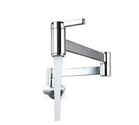 QTANZIQI Robinet de Cuisine Mural Pliable à Double Commande, Robinet d'eau Froide Unique, mélangeur d'évier Extensible doré Noir, Parfait pour Les casseroles Les vadrouilles, luminaire de