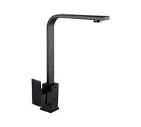QTANZIQI Robinet de Cuisine Noir Mat en Alliage de cuivre, mitigeur d'eau Chaude Froide, poignée monotrou pour évier, Bol à légumes Rotatif