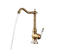 QTANZIQI Robinet de Salle de Bain en cuivre Antique, mitigeur d'évier à Bec pivotant, Robinet de lavabo élégant pour Cuisine Salle de Bain, mélangeur d'eau à Arc élevé, Robinet de lavabo