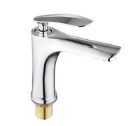 QTANZIQI Robinet de Salle de Bains chromé, Robinet d'eau Chaude Froide à poignée Unique pour évier, mitigeur de lavabo élégant MP19 argenté élégant, Mise à Niveau de la Maison