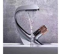 QTANZIQI Robinet d'évier de Cuisine pour Bar, Ferme, Commercial, Robinet d'eau Finition chromée, robinets de Salle de Bain, mélangeur Chaud-Froid, Baignoire monotrou montée sur Pont (poignée