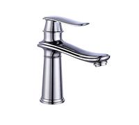 QTANZIQI Robinet pour évier de Salle de Bain Eau Chaude Froide poignée Unique en Laiton Antique robinets à Un Trou lavabo Noir, Noir B (Chrome A)