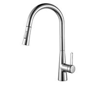 QTANZIQI Robinets d'évier de Cuisine avec pulvérisateur extractible, Robinet Rotatif à 360°, monotrou, poignée mélangeur d'eau Chaude Froide, 2 Modes de Bec, Blanc (Cromo)
