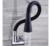 QTANZIQI Robinets d'évier de Cuisine mélangeur Cascade Robinet Mural Eau Froide Uniquement en Laiton monotrou - Noir, Noir