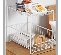 QTANZIQI Support de Rangement sous l'évier, organisateurs adapté à la Cuisine à la Salle de Bain (Couleur : Blanc, Taille 33 x 23 x 32 cm)