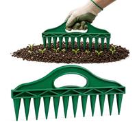 QTORCHE Semoir Manuel à Graines 12 Trous, Outil d’Espacement pour Semis et Plantation, Gabarit de Semis en ABS Léger, Plantoir de Jardin pour Légumes, Fleurs et Potager, 30 x 13 cm