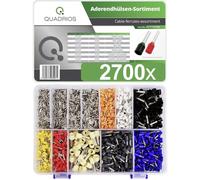 Quadrios 201711C002 Assortiment dembouts simples partiellement isolé blanc, noir, gris, bleu, rouge, jaune, blanc, orange, naturel 2700 pc(s) Box