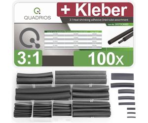 Quadrios 201711CA003 Assortiment de gaines thermorétractables noir Taux de retreint:3:1 1 set