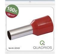 Quadrios 22C432 Embout simple dextrémité de câble 10 mm² partiellement isolé rouge 1 set