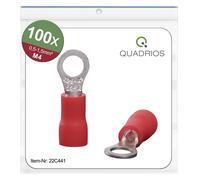 Quadrios 22C441 Cosse à oeillet Section max.=1.5 mm² Ø du trou=4.3 mm partiellement isolé rouge 1 set