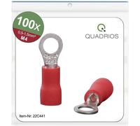 Quadrios 22C441 Cosse à oeillet Section max.=1.5 mm² Ø du trou=4.3 mm partiellement isolé rouge 1 set