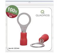 Quadrios 22C444 Cosse à oeillet Section max.=1.5 mm² Ø du trou=8.5 mm partiellement isolé rouge 1 set