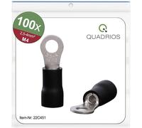 Quadrios 22C451 Cosse à oeillet Section max.=4.0 mm² Ø du trou=4.3 mm partiellement isolé noir 1 set