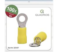 Quadrios 22C457 Cosse à oeillet Section max.=6.0 mm² Ø du trou=5.3 mm partiellement isolé jaune 1 set