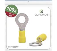 Quadrios 22C459 Cosse à oeillet Section max.=6.0 mm² Ø du trou=8.5 mm partiellement isolé jaune 1 set