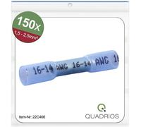 Quadrios 22C466 Prolongateur avec gaine thermorétractable 1.5 mm² 2.5 mm² entièrement isolé bleu 1 set