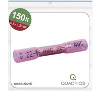 Quadrios 22C467 Prolongateur avec gaine thermorétractable 0.5 mm² 1.5 mm² entièrement isolé rouge 1 set