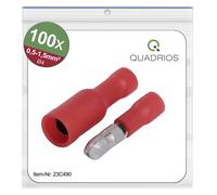 Quadrios 23C490 Cosse cylindrique mâle 0.5 mm² 1.5 mm² rouge 100 pc(s)