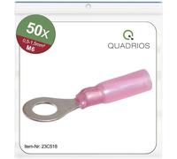 Quadrios 23C518 Cosse à oeillet Section max.=1.5 mm² Ø du trou=6.5 mm partiellement isolé rouge 50 pc(s)