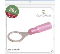 Quadrios 23C520 Cosse à oeillet Section max.=1.5 mm² Ø du trou=10.5 mm partiellement isolé rouge 50 pc(s)