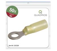 Quadrios 23C528 Cosse à oeillet Section max.=6 mm² Ø du trou=6.5 mm partiellement isolé jaune 50 pc(s)