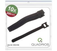 Quadrios 23CA185 Collier de serrage auto-agrippant pour grouper partie velours et partie agrippante (L x l) 200 mm x 12 mm noir