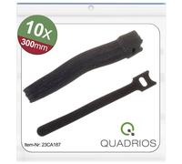 Quadrios 23CA187 Collier de serrage auto-agrippant pour grouper partie velours et partie agrippante (L x l) 300 mm x 14 mm noir