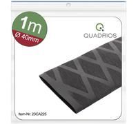 Quadrios 23CA225 Gaine thermorétractable sans colle noir 40 mm 20 mm Taux de retreint:2:1 1 m