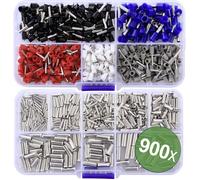 Quadrios 24C532 Assortiment dembouts simples 0.5 mm², 0.75 mm², 1 mm², 1.5 mm², 2.5 mm², 4.0 mm², 6.0 mm² partiellement isolé bleu 900 pc(s)