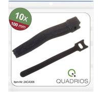 Quadrios 24CA306 Collier de serrage auto-agrippant pour grouper partie velours et partie agrippante (L x l) 100 mm x 12 mm noir
