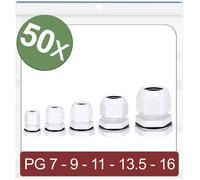 Quadrios 24CA414 Presse-étoupe PG7, PG9, PG11, PG13.5, PG16 Polyamide blanc 50 pc(s)
