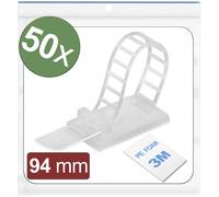 Quadrios 24CA441 Embase de fixation autocollant, vissable 24CA441 blanc 50 pc(s)
