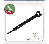 Quadrios 25CA560 Collier de serrage auto-agrippant pour grouper partie velours et partie agrippante (L x l) 100 mm x 12 mm noir