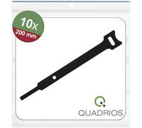 Quadrios 25CA562 Collier de serrage auto-agrippant pour grouper partie velours et partie agrippante (L x l) 200 mm x 12 mm noir